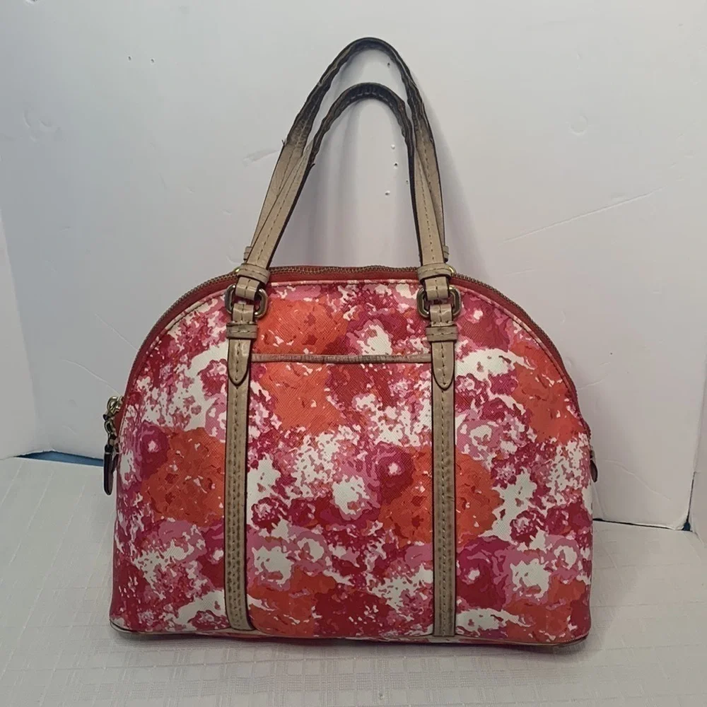 Coach Cora Rare F31341 Peyton Floral Domed Satchel